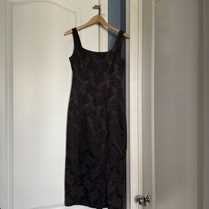 Vintage Ann Taylor Black Dress with black floral print